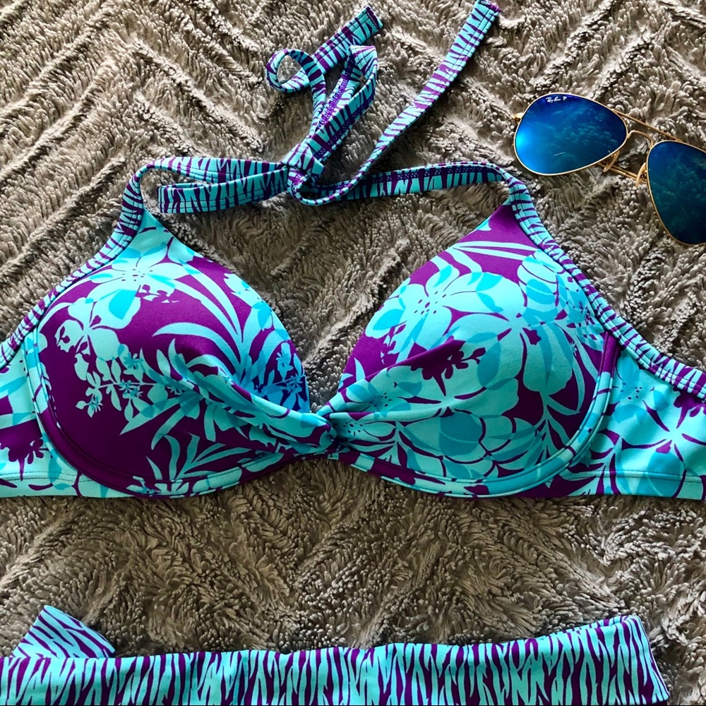 Purple and blue bikini